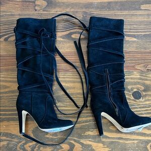 VINCE CAMUTO Black Suede Knee-High Women's Boots size 5 NEW!